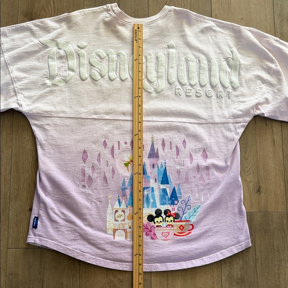 Disneyland Adult Spirit Jersey Joey Chou XL Pink Purple Gradient Fantasyland EUC - Picture 13 of 14